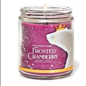 🎅 BBW Frosted Cranberry Single Wick Candle NEW
